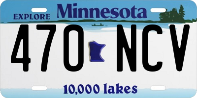MN license plate 470NCV