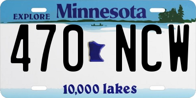 MN license plate 470NCW