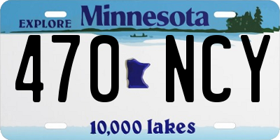 MN license plate 470NCY