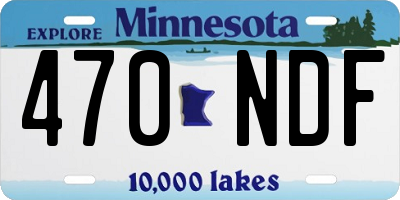 MN license plate 470NDF