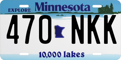 MN license plate 470NKK