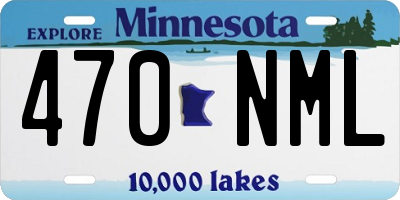 MN license plate 470NML