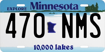 MN license plate 470NMS