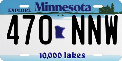 MN license plate 470NNW