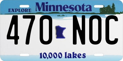 MN license plate 470NOC