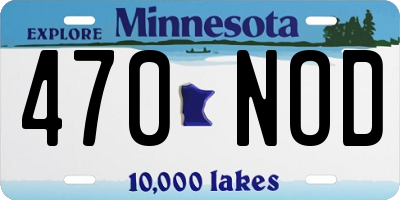 MN license plate 470NOD