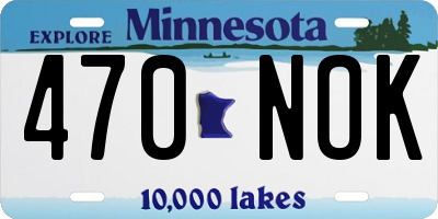 MN license plate 470NOK