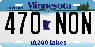 MN license plate 470NON