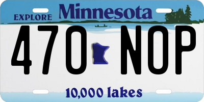 MN license plate 470NOP