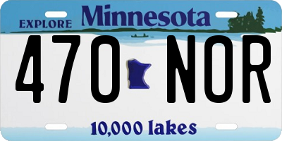 MN license plate 470NOR