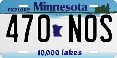 MN license plate 470NOS