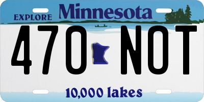 MN license plate 470NOT