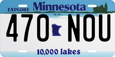 MN license plate 470NOU