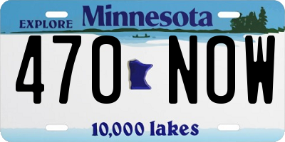 MN license plate 470NOW