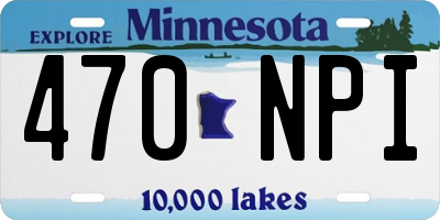 MN license plate 470NPI