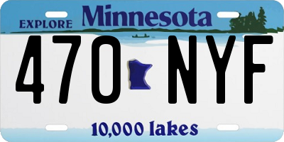 MN license plate 470NYF