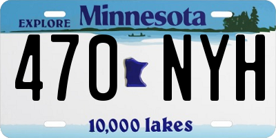 MN license plate 470NYH