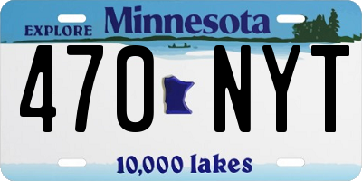 MN license plate 470NYT