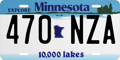 MN license plate 470NZA