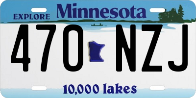 MN license plate 470NZJ