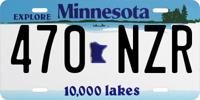 MN license plate 470NZR