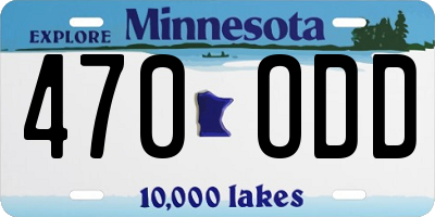 MN license plate 470ODD