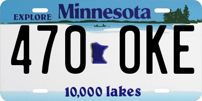 MN license plate 470OKE