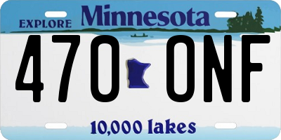 MN license plate 470ONF