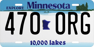 MN license plate 470ORG