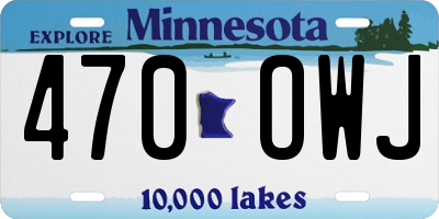 MN license plate 470OWJ