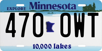 MN license plate 470OWT
