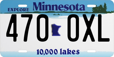MN license plate 470OXL