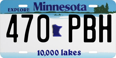 MN license plate 470PBH
