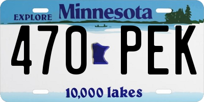 MN license plate 470PEK