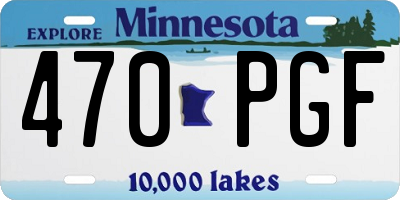MN license plate 470PGF