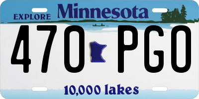 MN license plate 470PGO