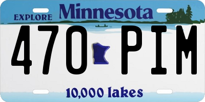 MN license plate 470PIM