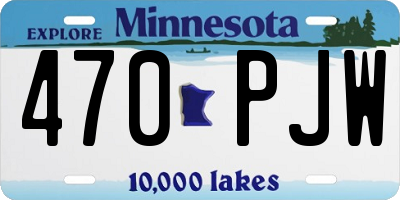 MN license plate 470PJW