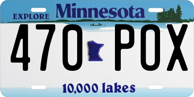 MN license plate 470POX