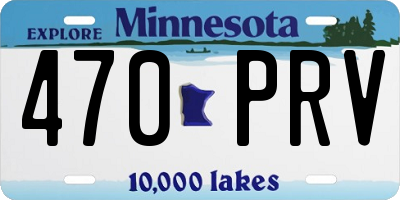 MN license plate 470PRV