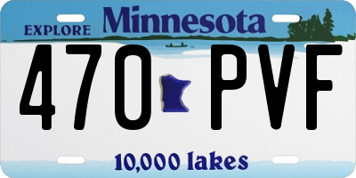 MN license plate 470PVF