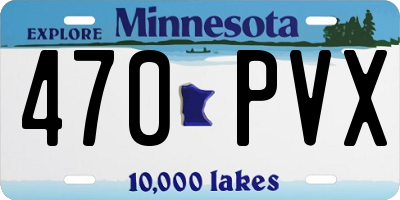 MN license plate 470PVX