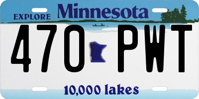 MN license plate 470PWT