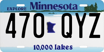 MN license plate 470QYZ