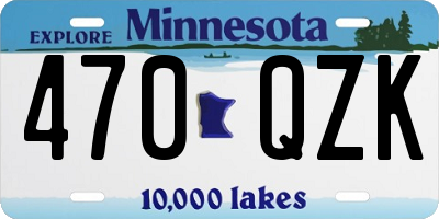MN license plate 470QZK