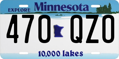 MN license plate 470QZO