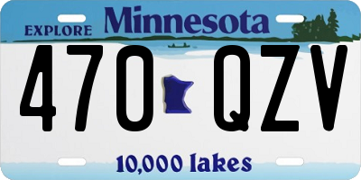 MN license plate 470QZV