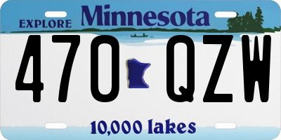 MN license plate 470QZW