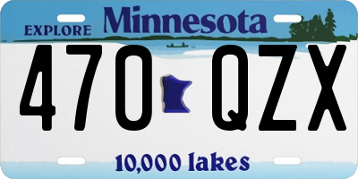 MN license plate 470QZX