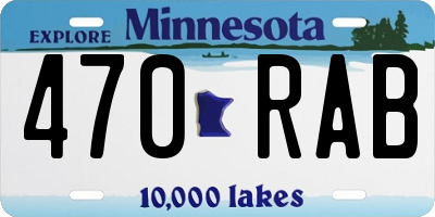 MN license plate 470RAB